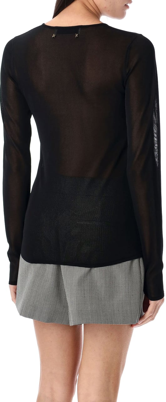 Golden Goose Long Sleeve Top Viscosa Knit Nero Zwart