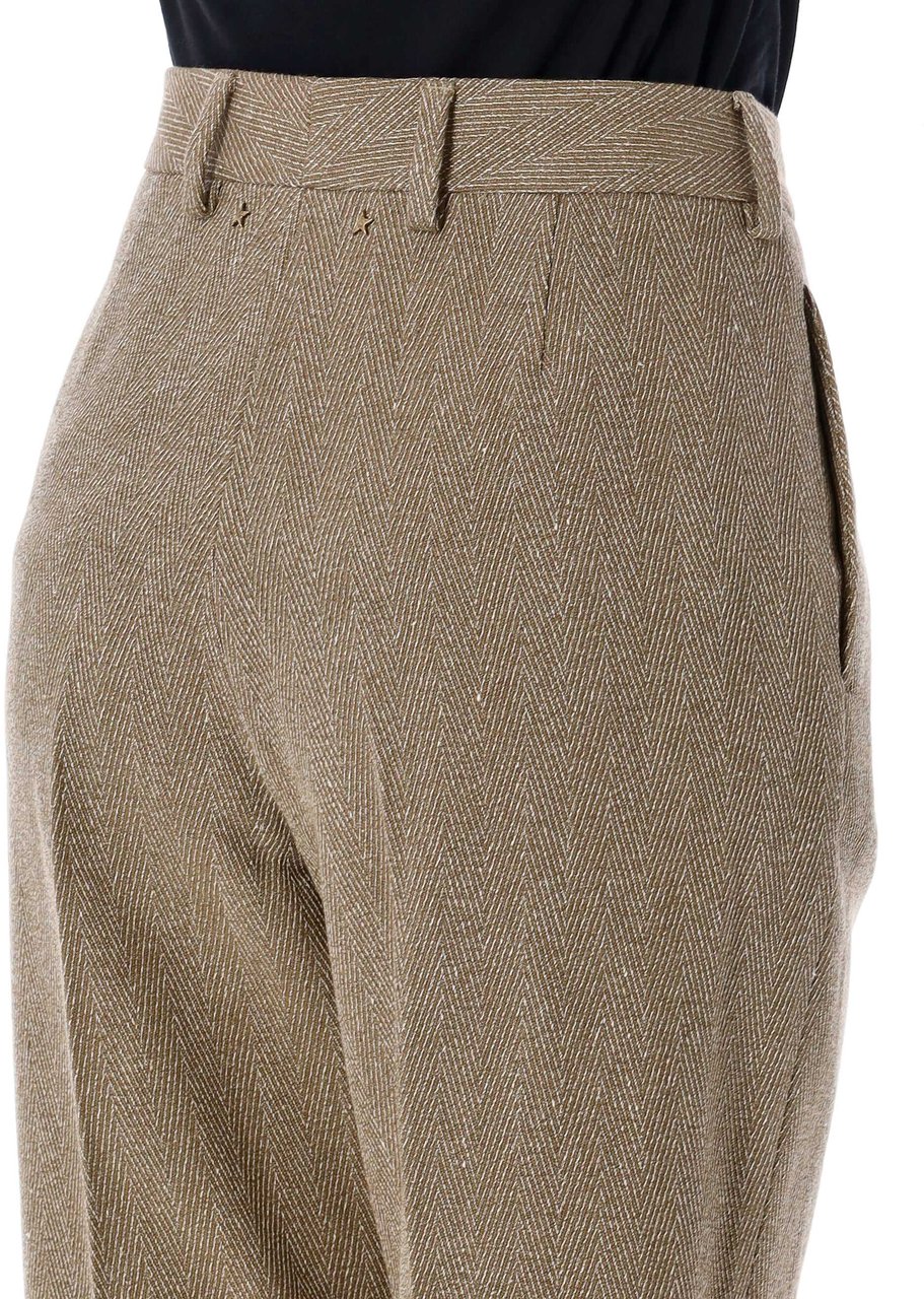Golden Goose Relaxed Pant Harringbone Wool Golden Brown Bruin