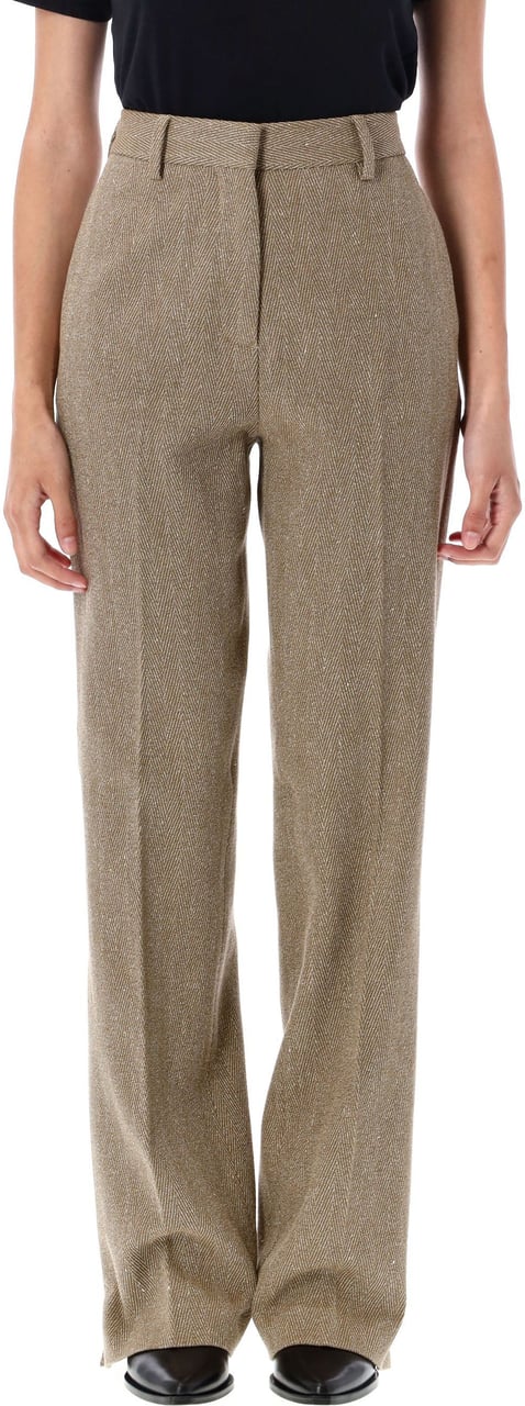 Golden Goose Relaxed Pant Harringbone Wool Golden Brown Bruin