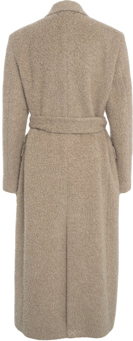 Golden Goose Double-breasted coat with waist belt Beige