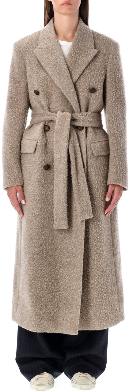 Golden Goose Double Breast Coat Greige Bruin