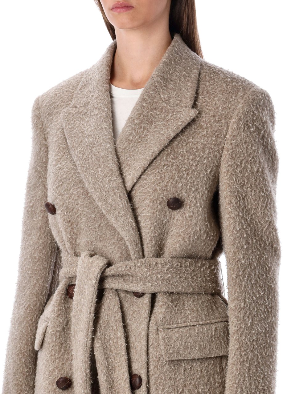 Golden Goose Double Breast Coat Greige Taupe