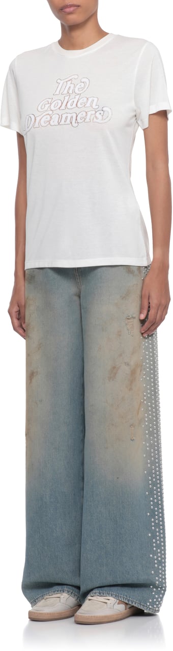 Golden Goose T-Shirts And Polos Ivory Wit