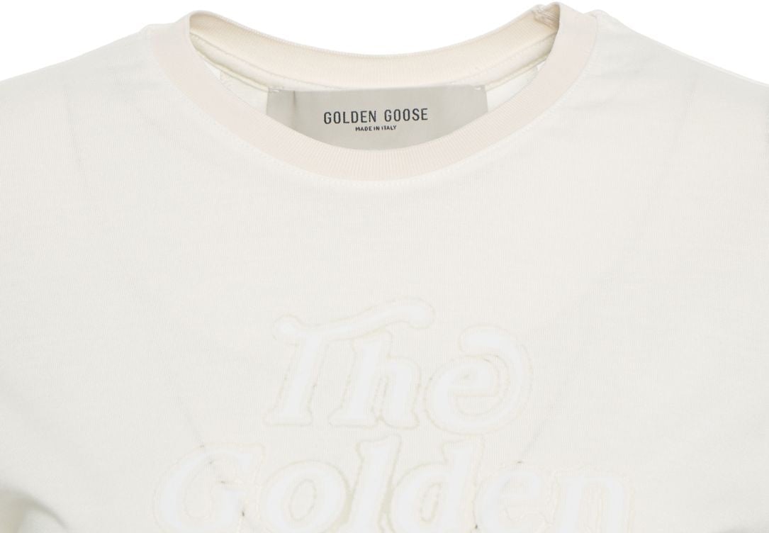 Golden Goose T-shirt with logo embroidery Wit