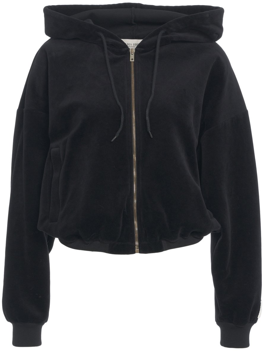 Golden Goose Felpa con cappuccio in ciniglia Zwart