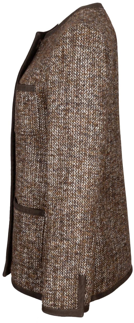 Golden Goose Golden goose journay wool tweed jacket, coffee color Bruin