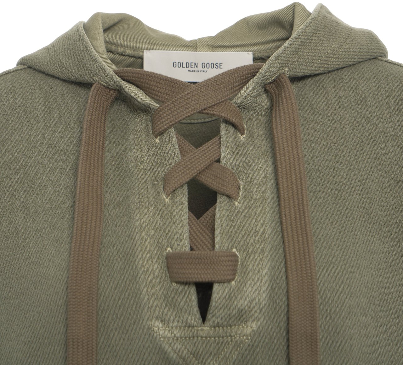 Golden Goose Hoodie with lace-up details Groen