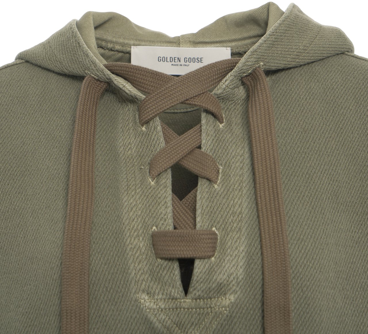 Golden Goose Felpa con cappuccio e dettaglio allacciato Groen