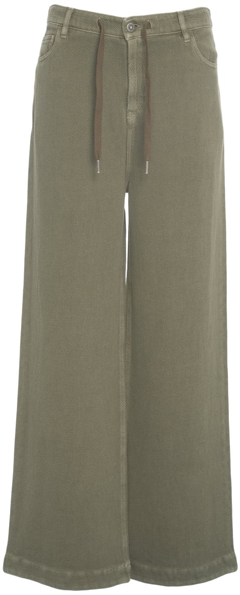 Golden Goose Pantaloni wide leg Groen