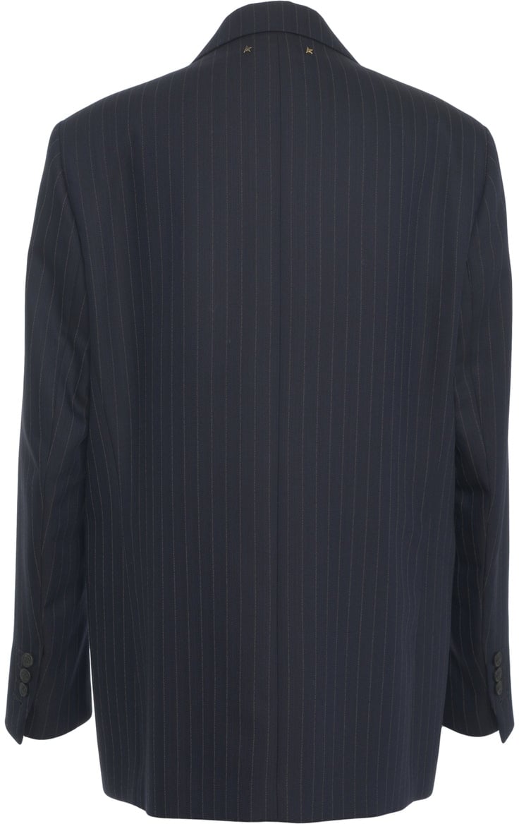 Golden Goose Blazer with pinstripes Blauw