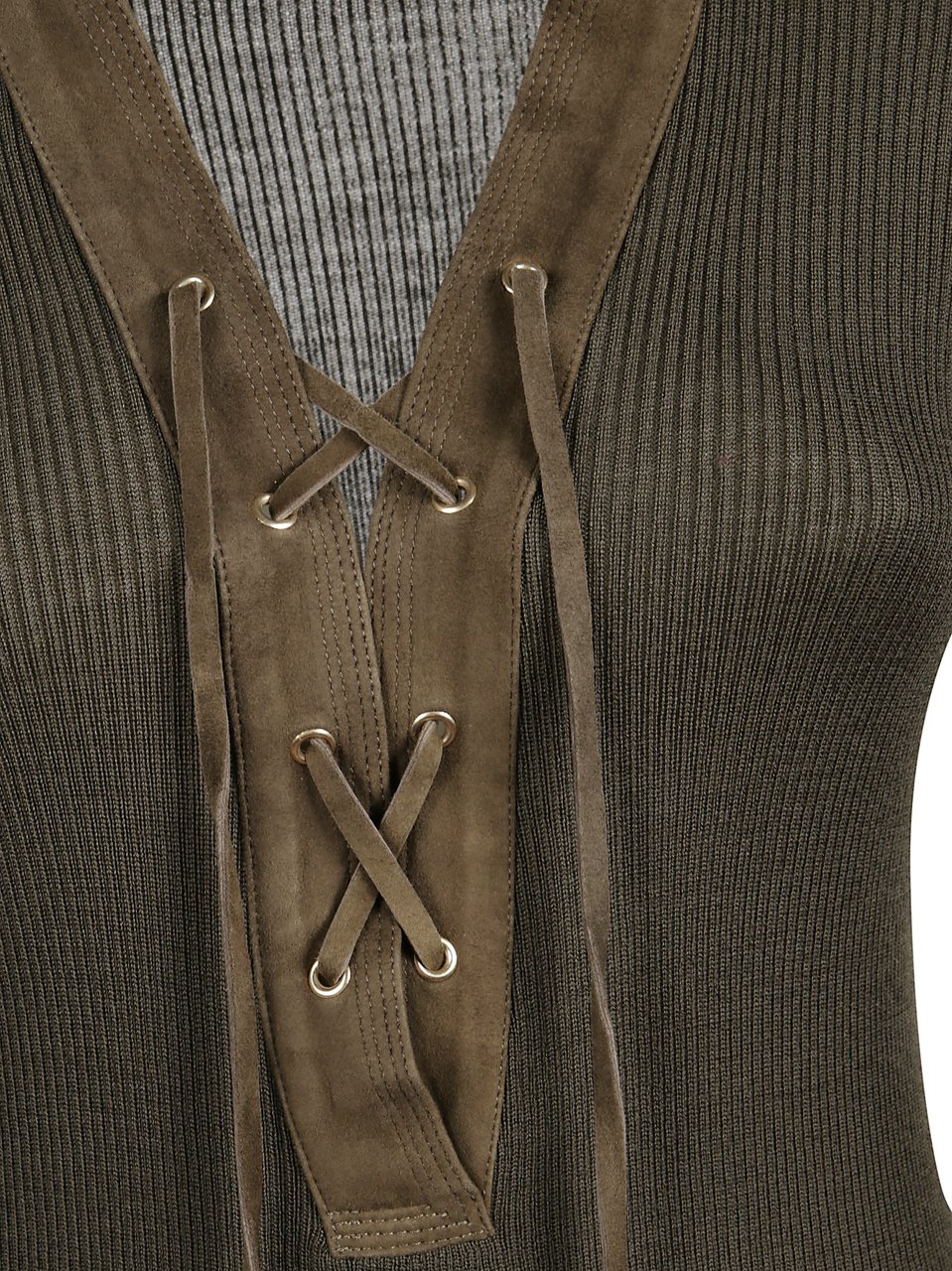 Golden Goose Green Orly Wool Day Dress Zwart
