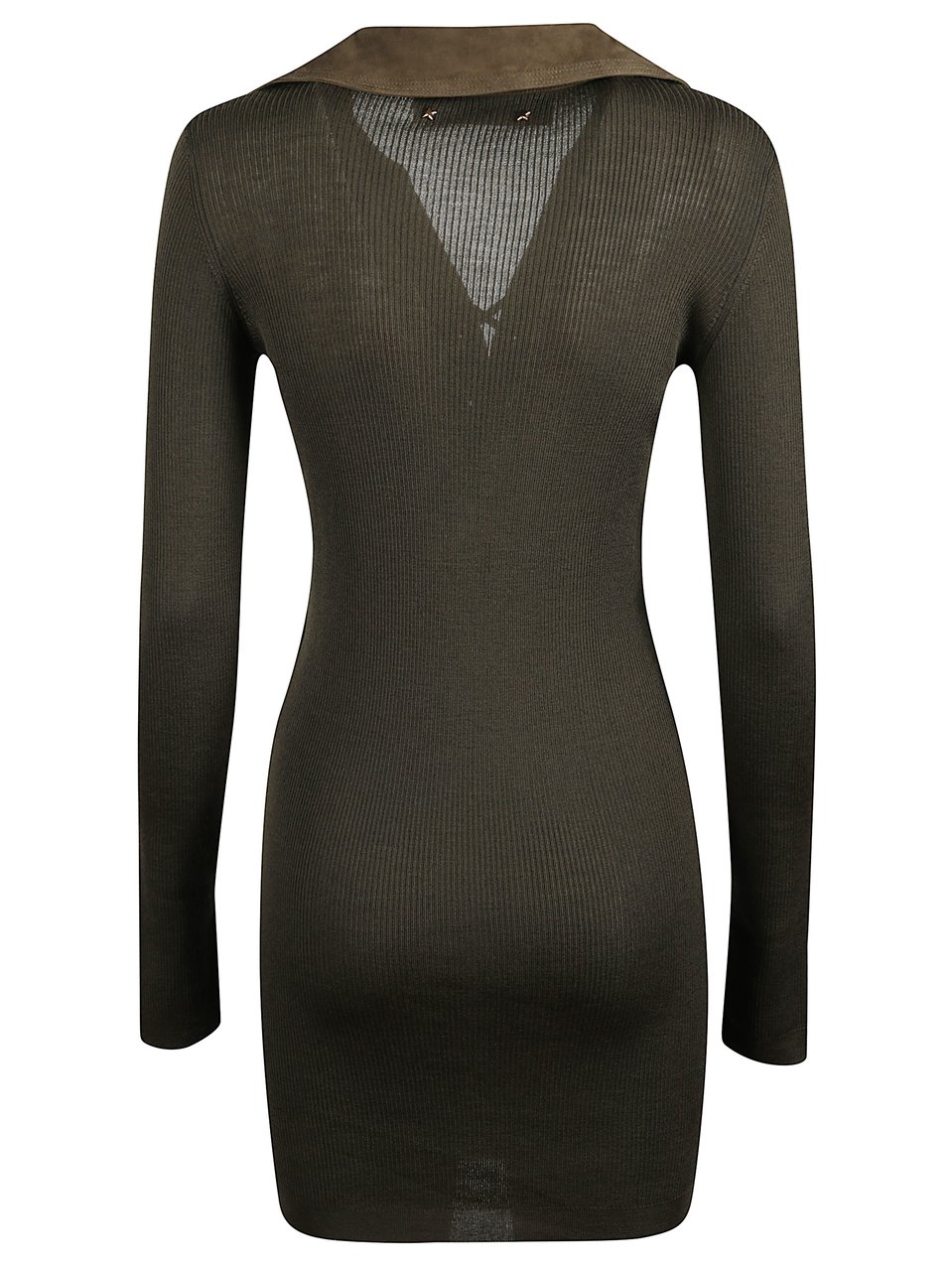 Golden Goose Green Orly Wool Day Dress Zwart