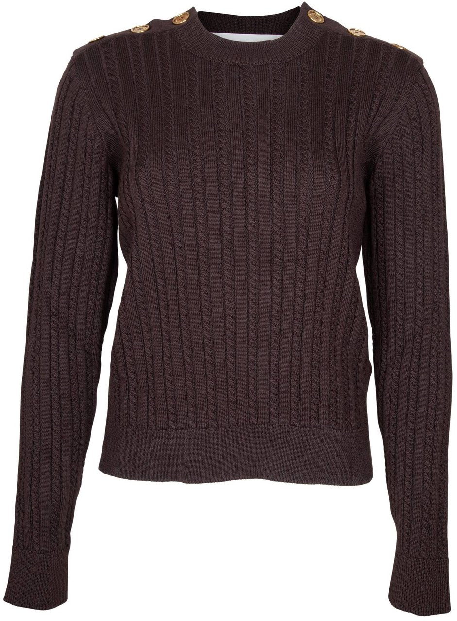 Golden Goose Golden goose wool blend crew-neck sweater with woven pattern Bruin