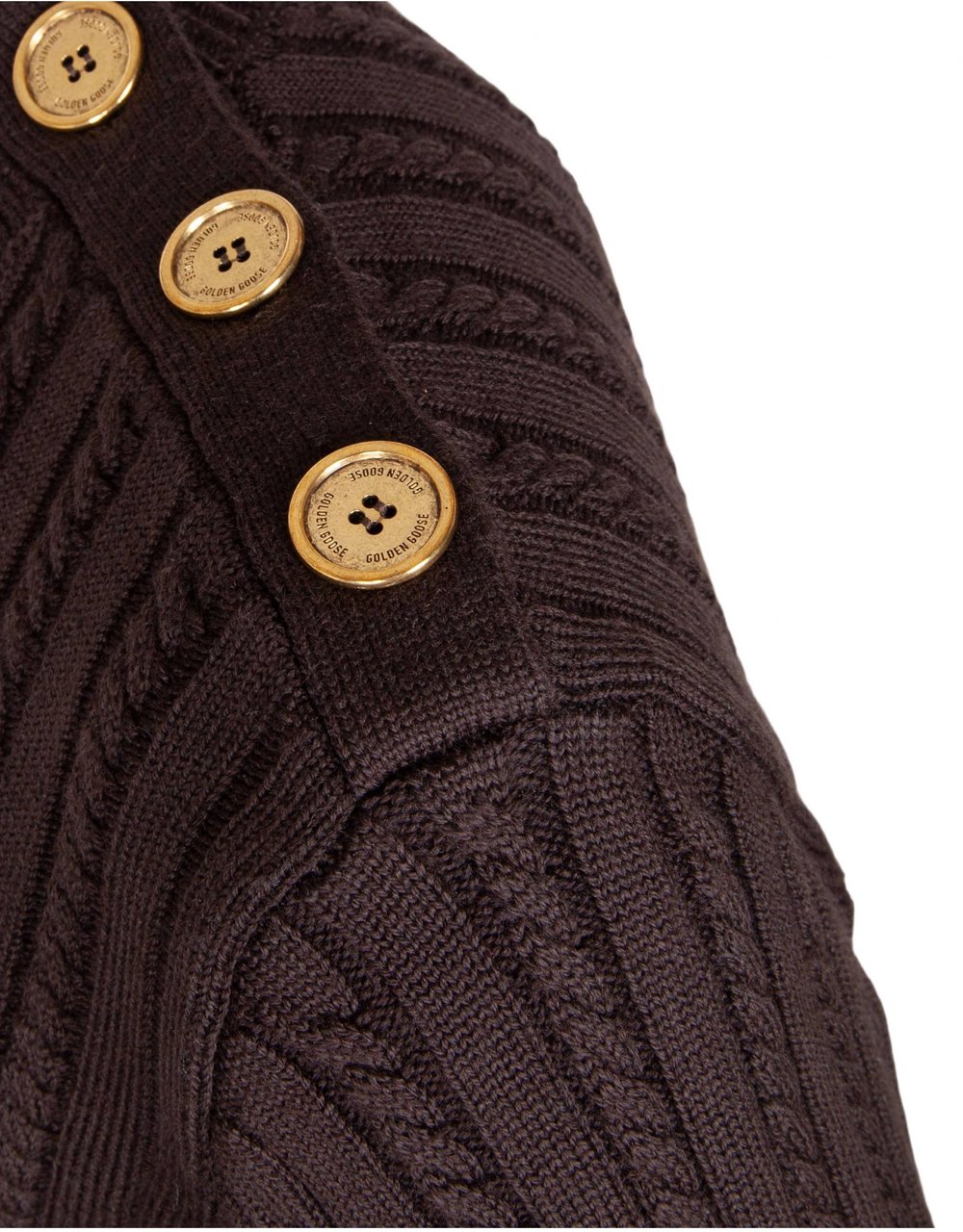 Golden Goose Golden goose wool blend crew-neck sweater with woven pattern Bruin