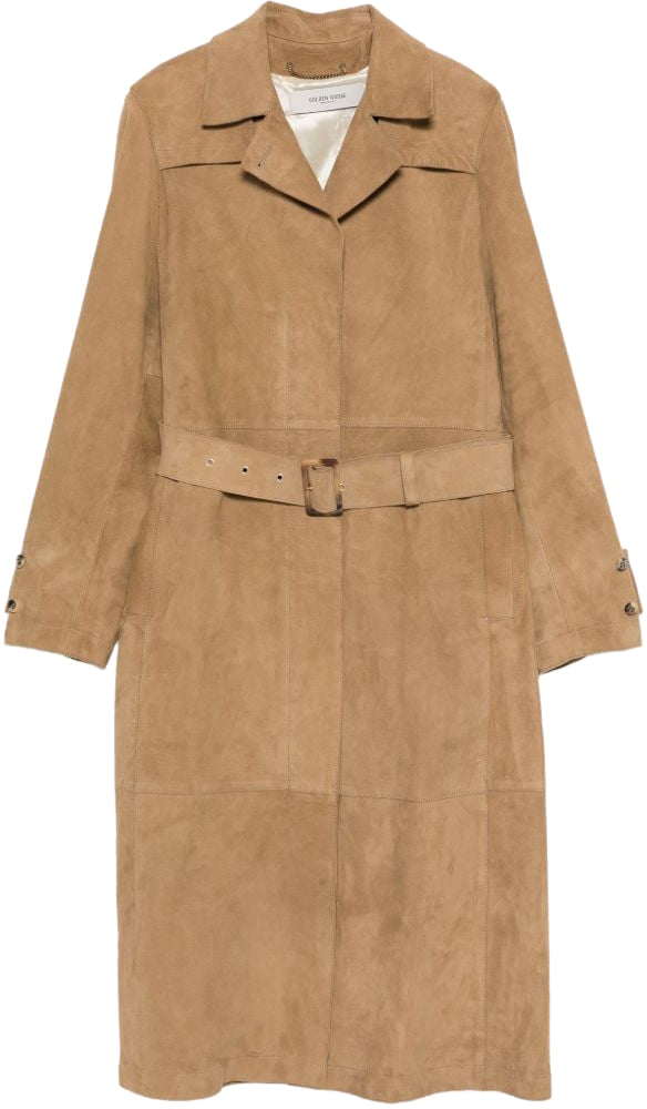 Golden Goose Coats Marrone Chiaro Beige