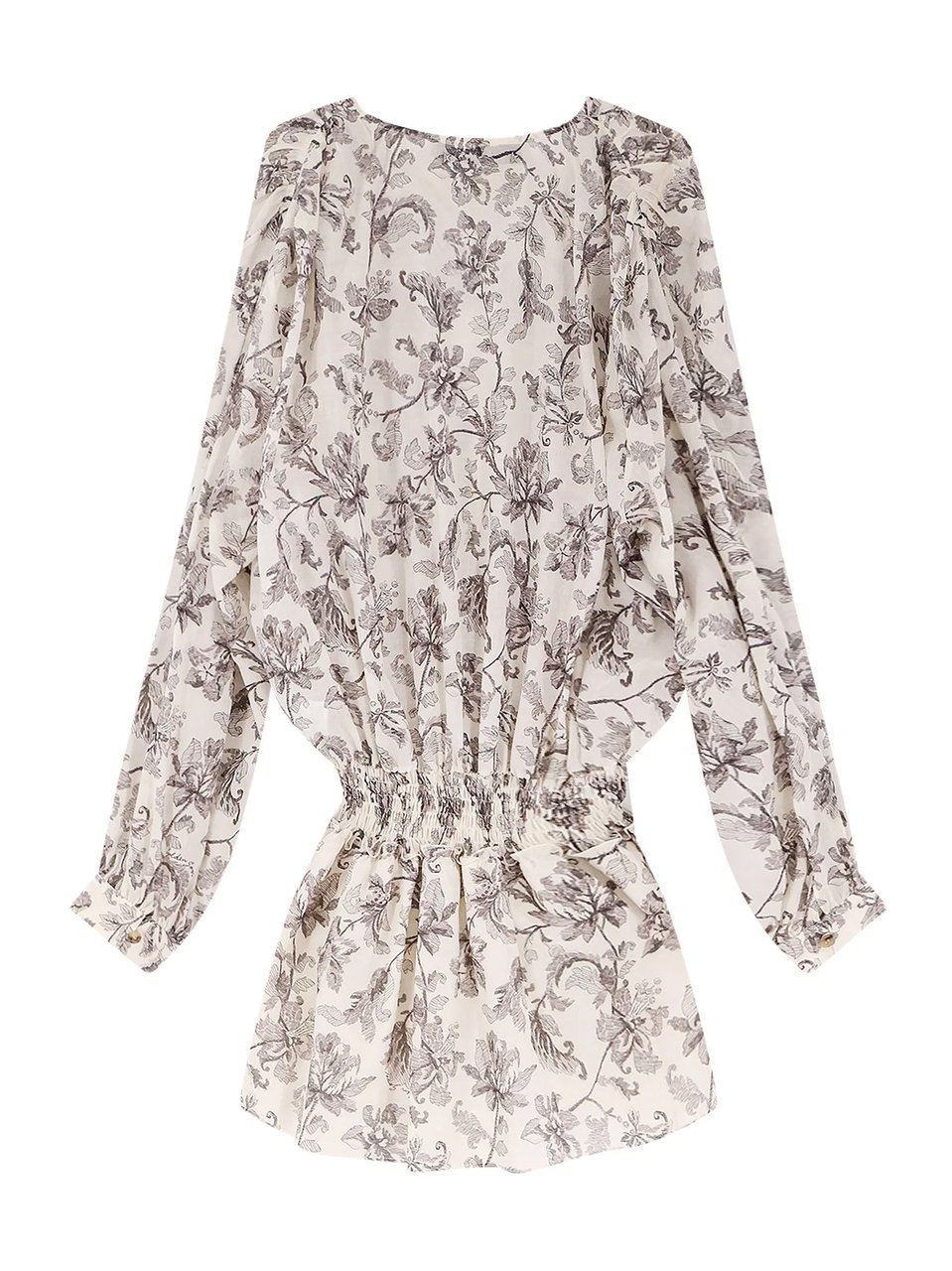 Golden Goose Multicolor Floral Print Cotton Dress Grijs