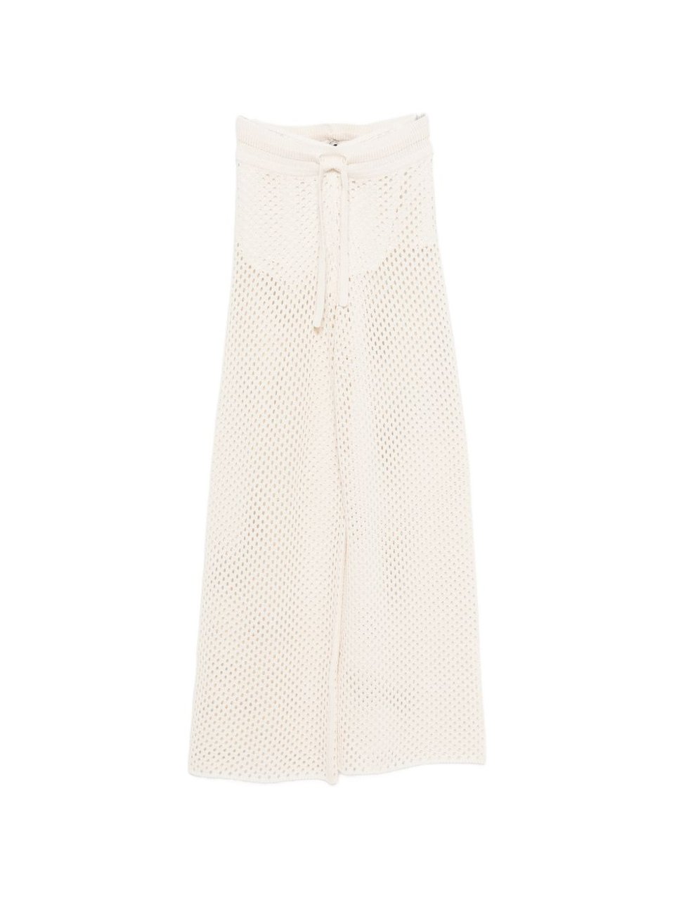Golden Goose White Sheer Elastic Waist Embroidered Wide-Leg Pants Neutraal