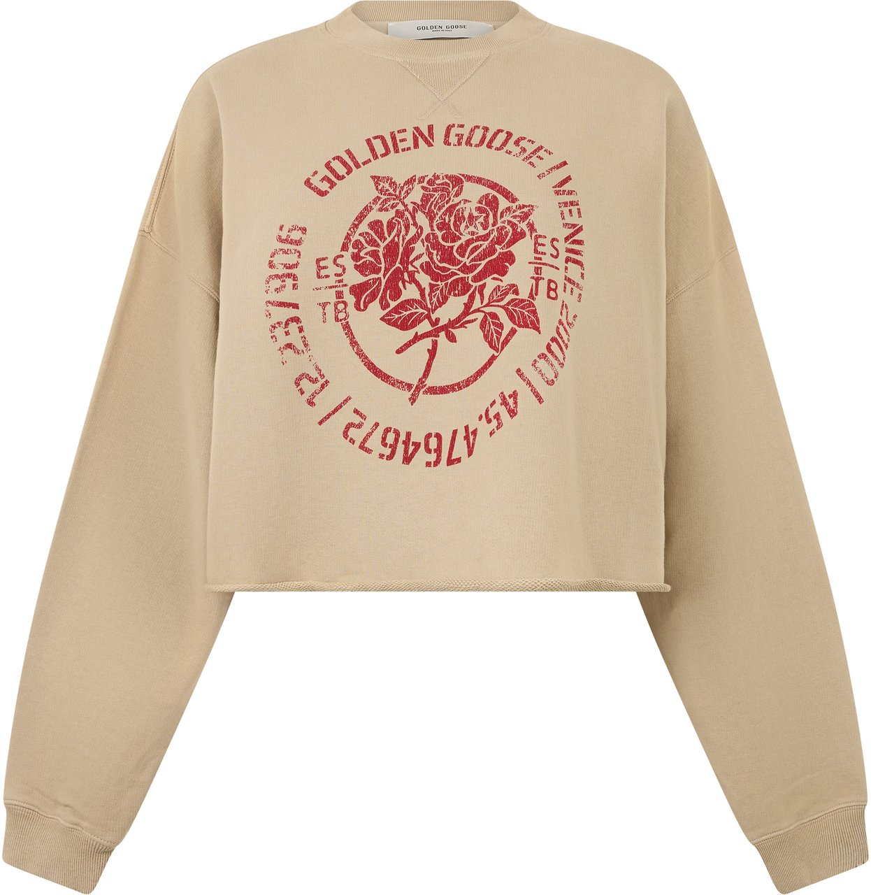 Golden Goose Cropped sweatshirt in cotton Beige