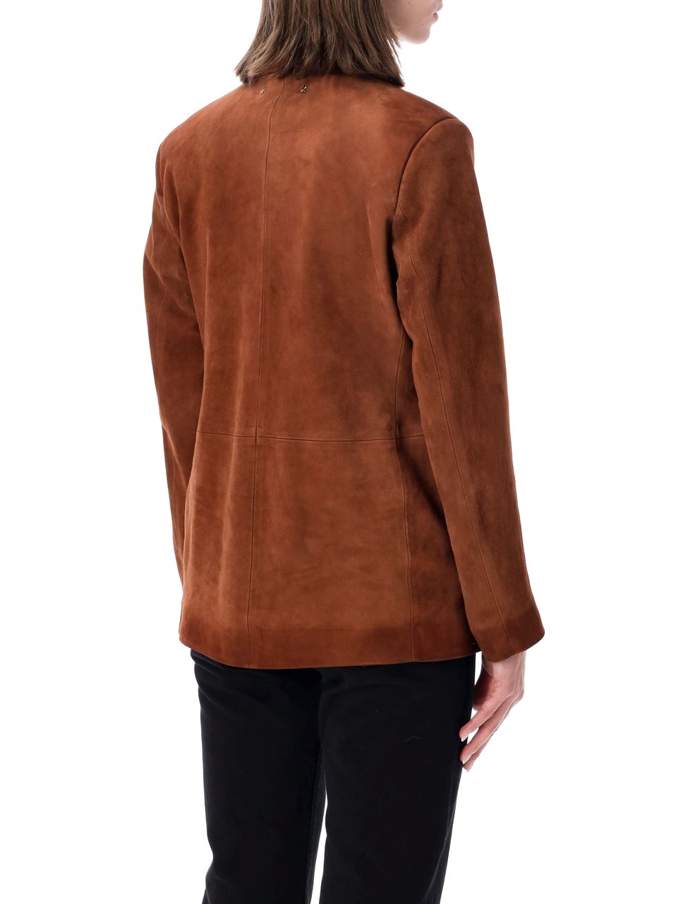 Golden Goose Brown Suede Robin Jacket Rood