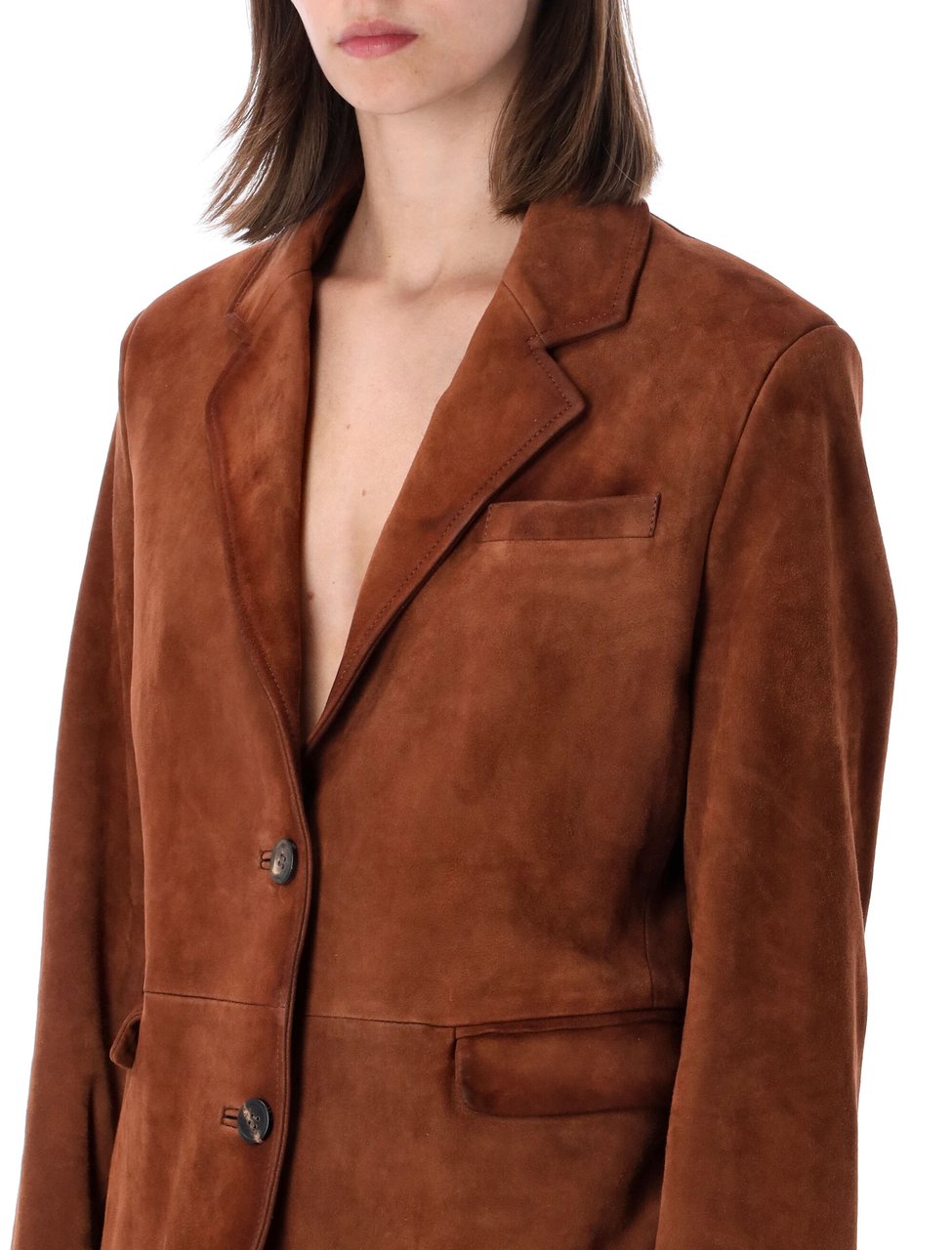 Golden Goose Brown Suede Robin Jacket Rood