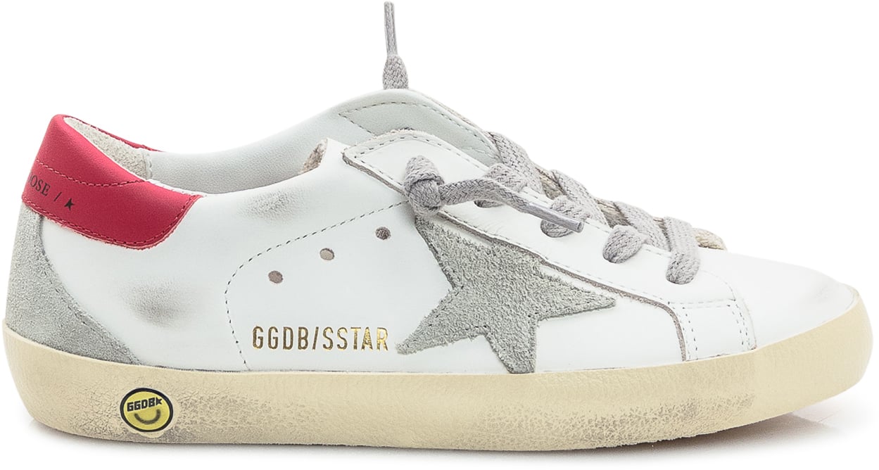 Golden Goose Golden Goose Kids Sneaker Superstar Bianca con Stella Grigia Wit