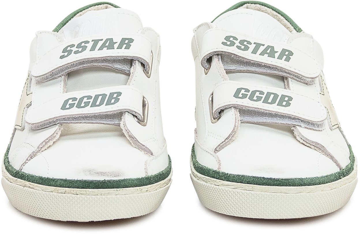Golden Goose Kids Sneaker Old School con Dettagli Verdi Wit
