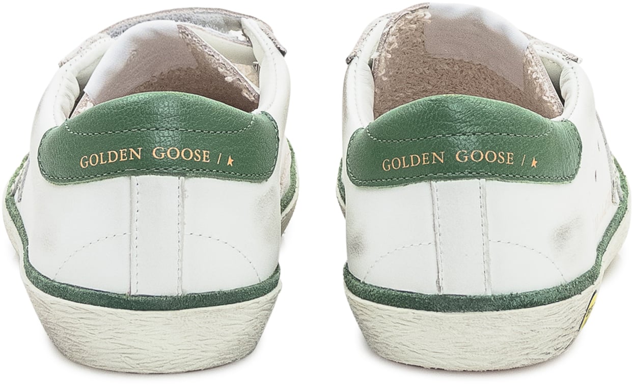 Golden Goose Kids Sneaker Old School con Dettagli Verdi Wit