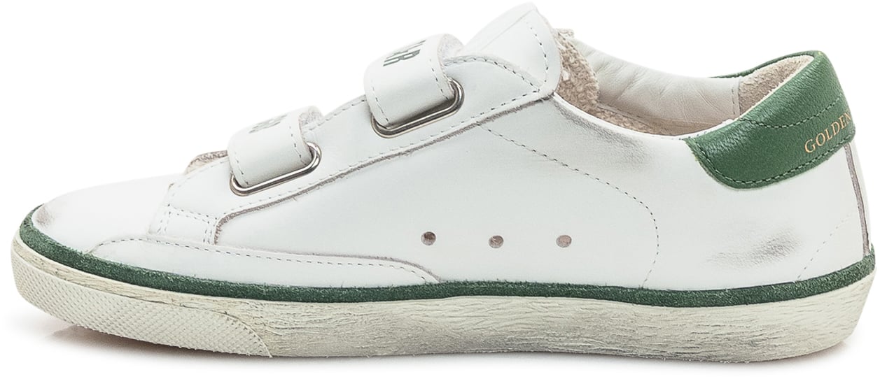Golden Goose Kids Sneaker Old School con Dettagli Verdi Wit