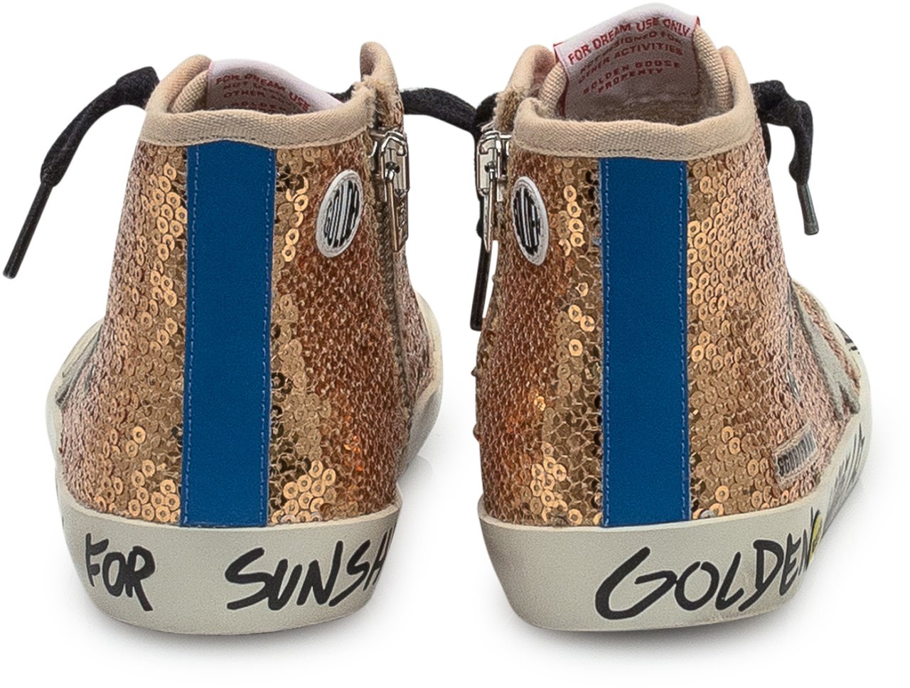 Golden Goose Golden Goose Kids Sneakers Mid Star con Paillettes Oro Goud