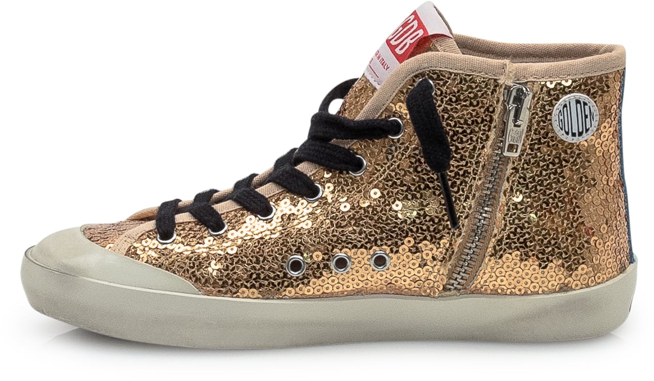 Golden Goose Golden Goose Kids Sneakers Mid Star con Paillettes Oro Goud