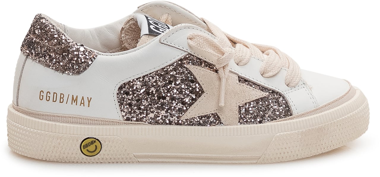 Golden Goose May Leather And Glitt Wit