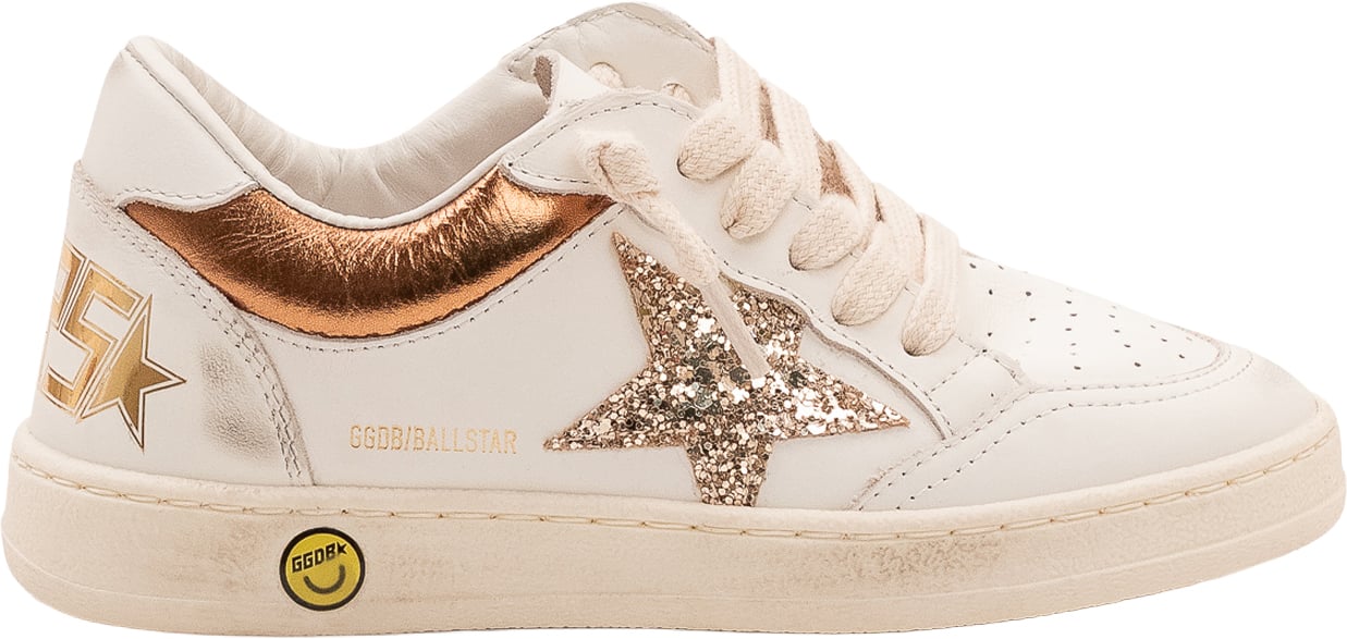 Golden Goose Ball Star Sneaker con Stella Glitterata Wit