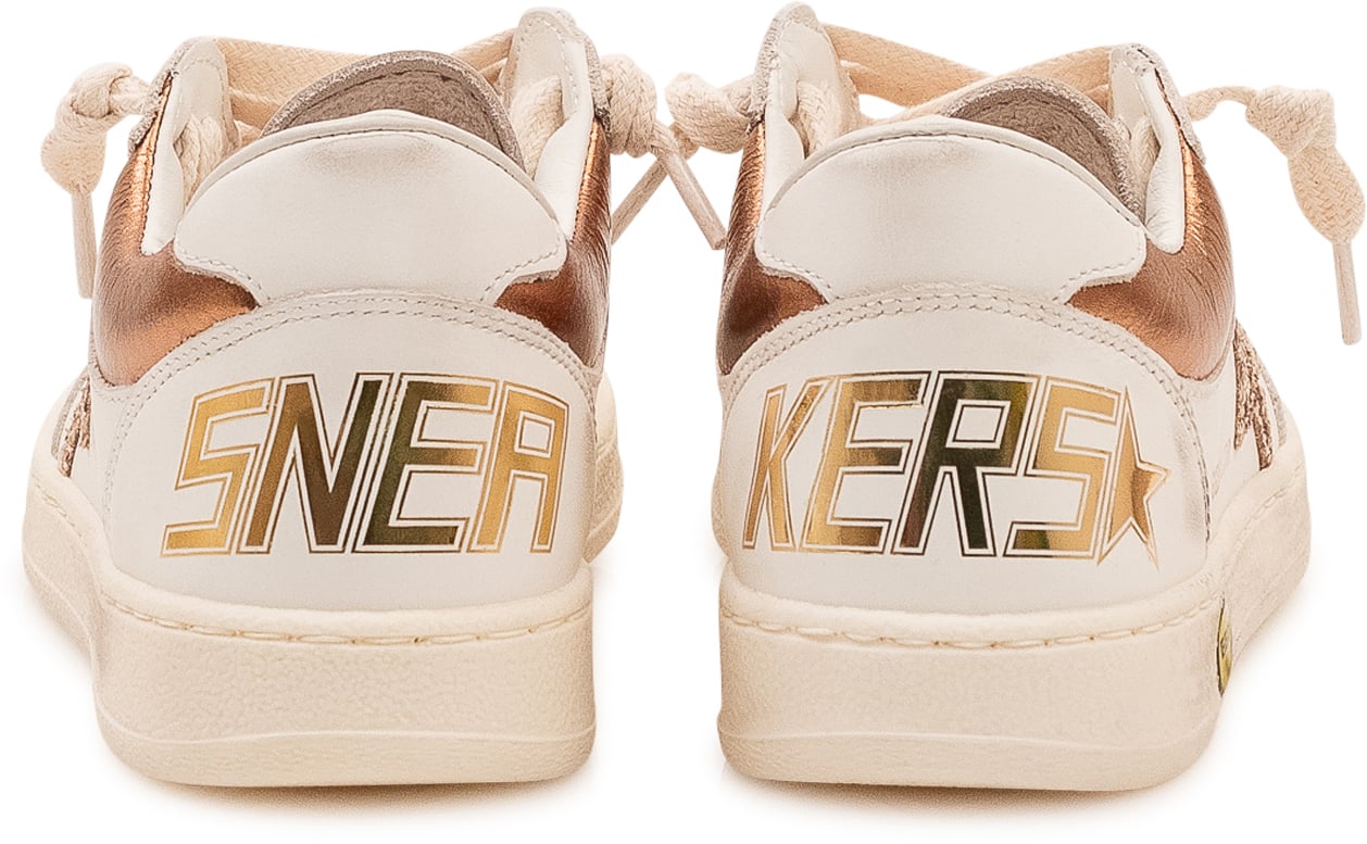Golden Goose Ball Star Sneaker con Stella Glitterata Wit