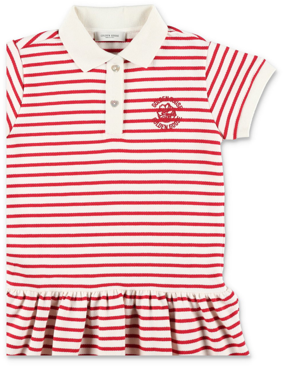 Golden Goose Polo Dress Stripes Artic Wolf/Red Divers