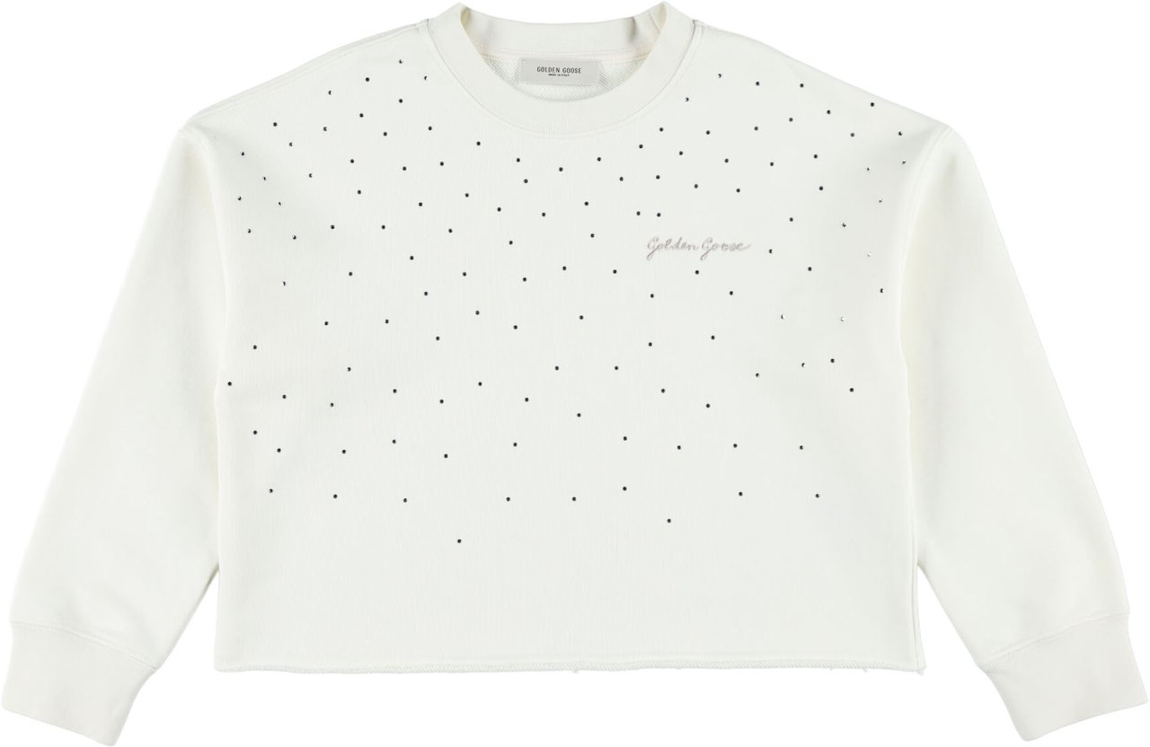 Golden Goose Fleece Crop Heritage White Wit