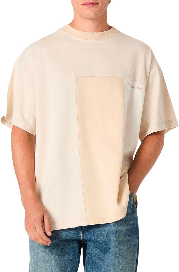 Golden Goose t shirt golden goose patchwork coton blanc beige Beige