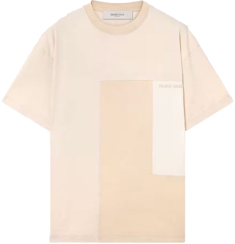 Golden Goose t shirt golden goose patchwork coton blanc beige Beige