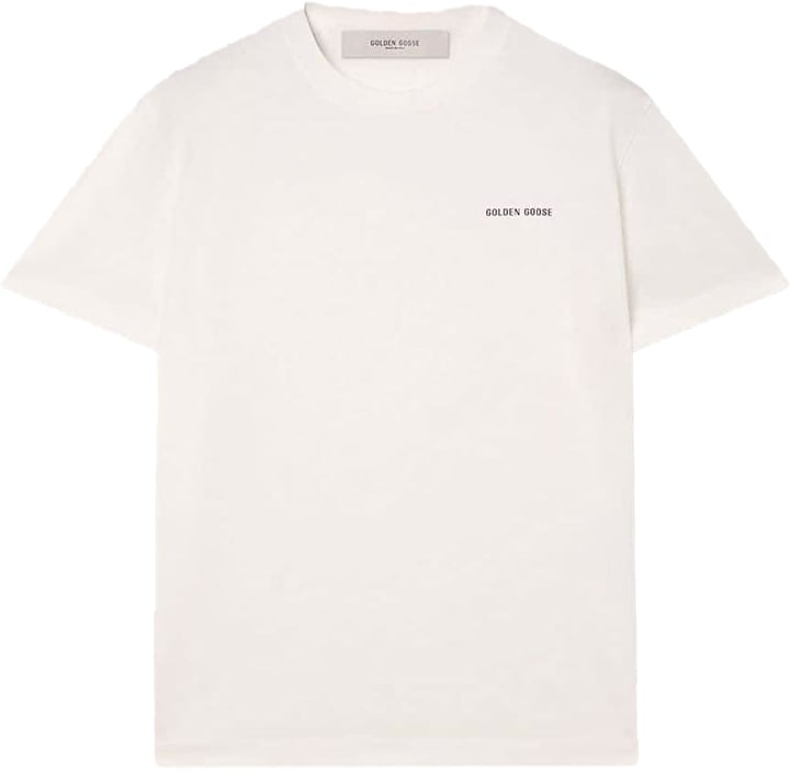 Golden Goose t shirt pour homme en jersey de coton blanc vintage Beige