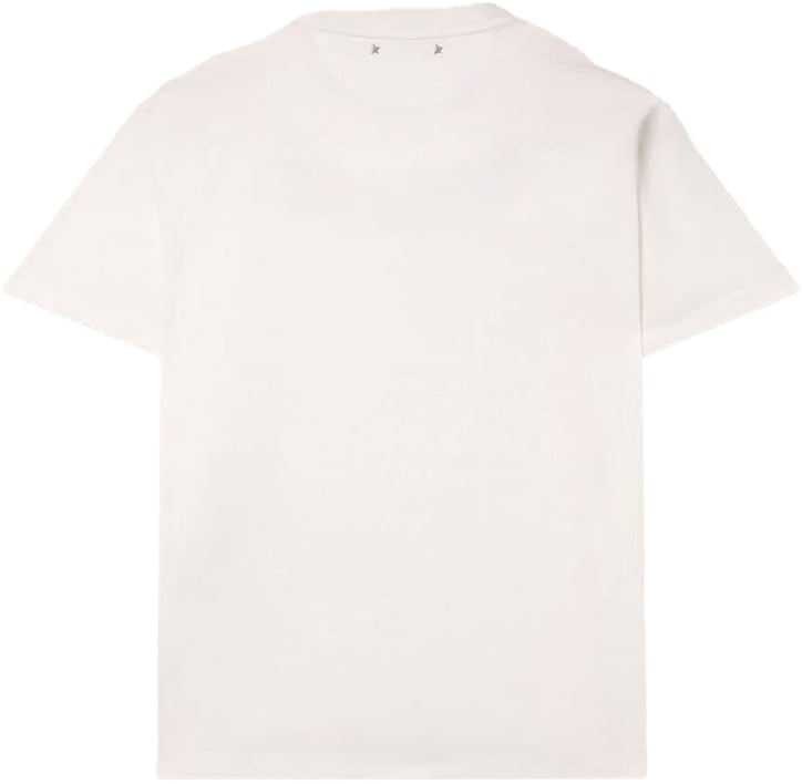 Golden Goose t shirt pour homme en jersey de coton blanc vintage Beige