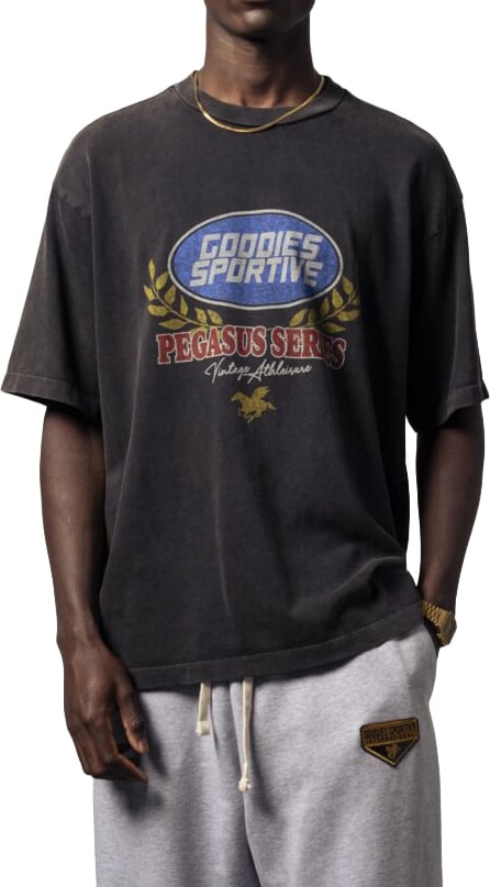 Goodies Sportive Goodies Sportive - Fadeout premium caesar tee - FPCT26 - Black fadeout Zwart