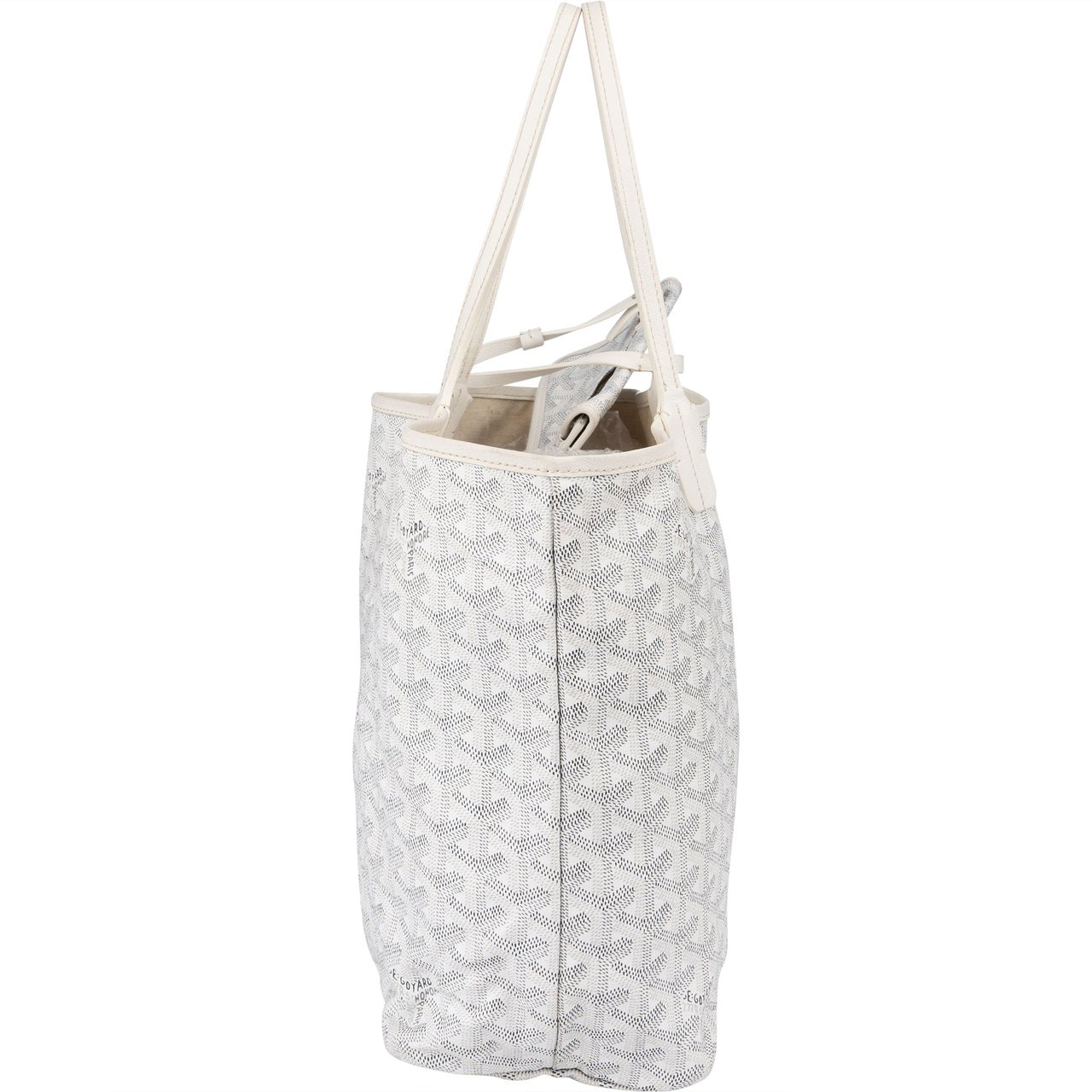 Goyard Goyard White Goyardine Monogram Saint Louis PM Shoulder Bag Wit