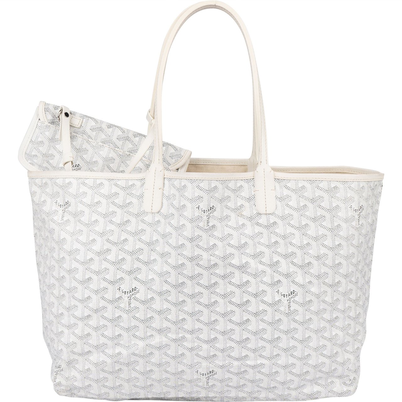 Goyard Goyard White Goyardine Monogram Saint Louis PM Shoulder Bag Wit