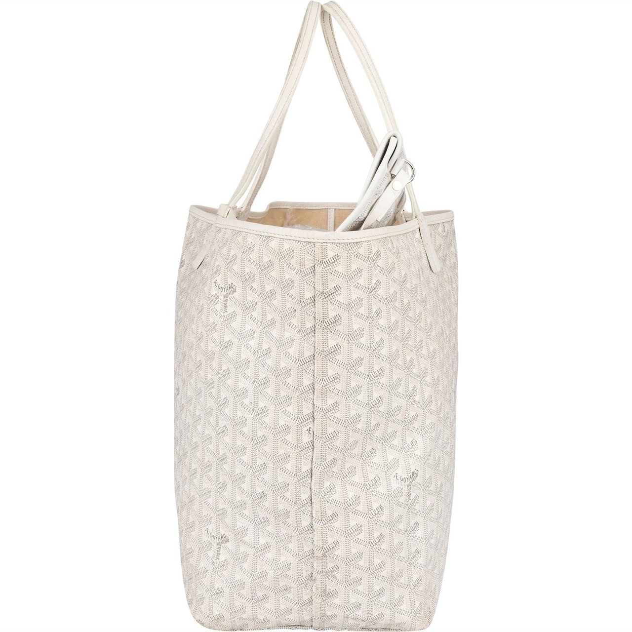 Goyard Goyard White Goyardine Monogram Saint Louis GM Shoulder Bag Wit