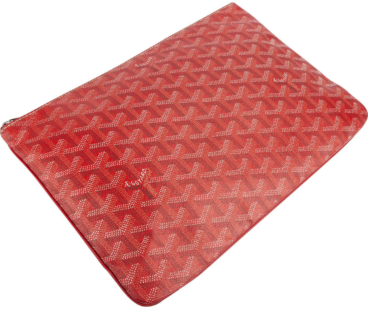 Goyard Monogram Goyardine Canvas Senat MM Clutch Rood