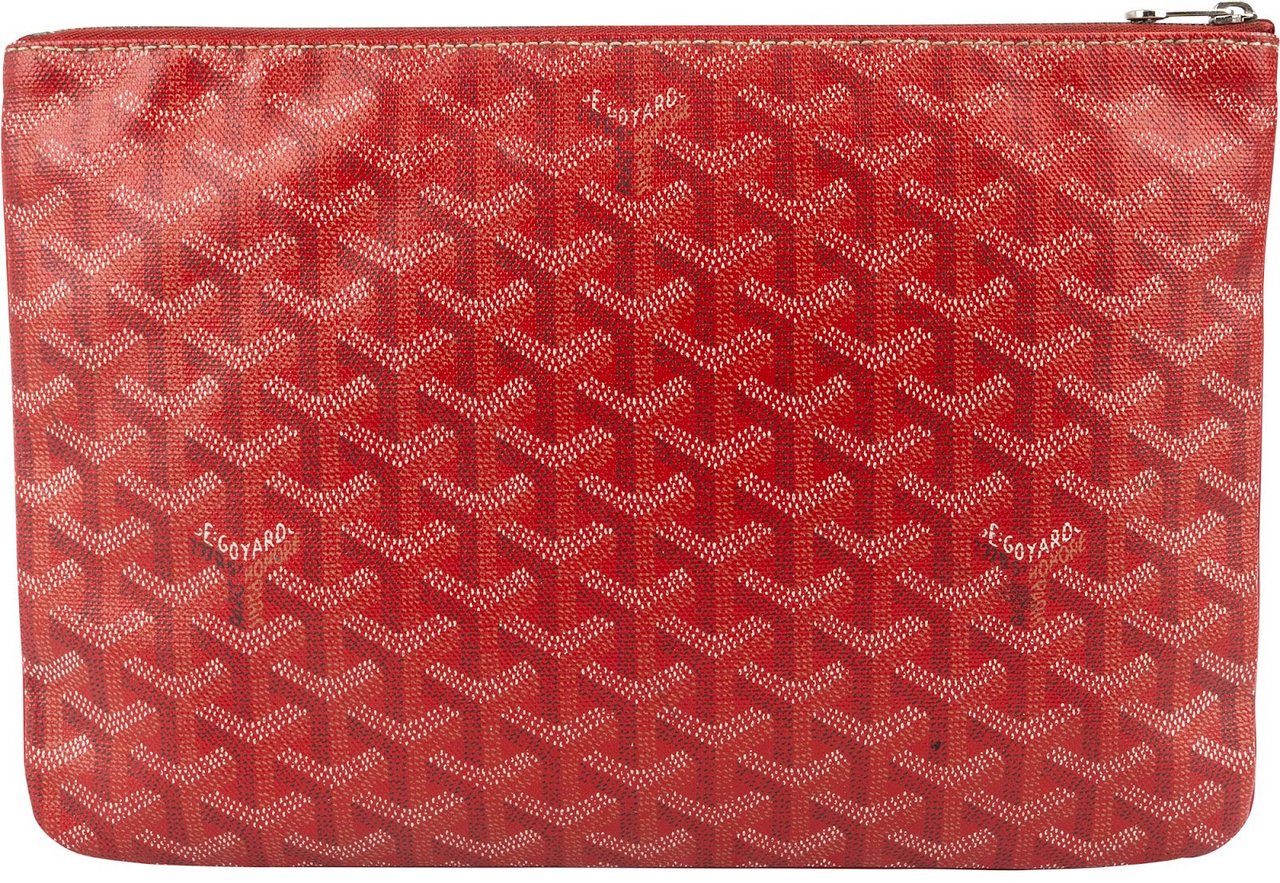 Goyard Monogram Goyardine Canvas Senat MM Clutch Rood