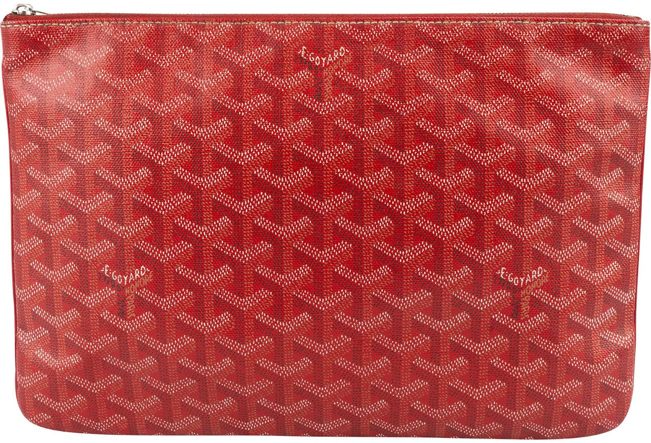 Goyard Monogram Goyardine Canvas Senat MM Clutch Rood