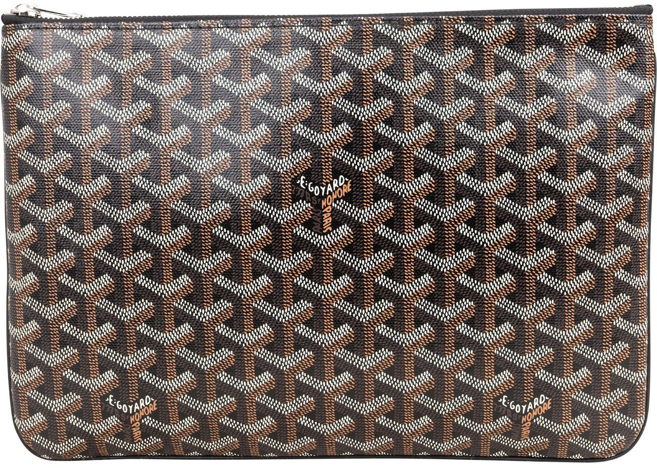 Goyard Goyard Goyardine Monogram Sénat MM Clutch Zwart