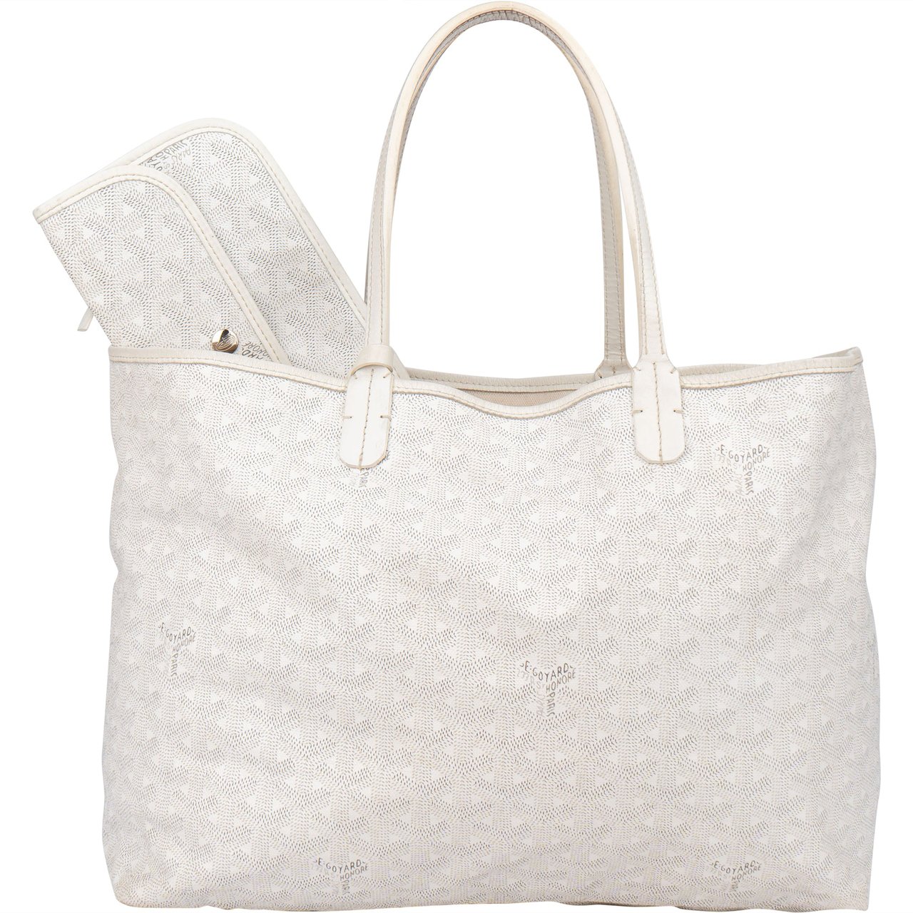 Goyard Goyard White Goyardine Monogram Saint Louis PM Handbag Divers