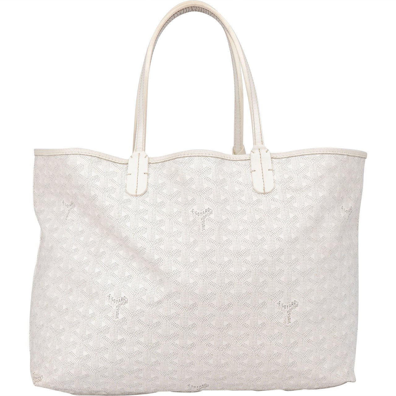 Goyard Goyard White Goyardine Monogram Saint Louis PM Handbag Divers
