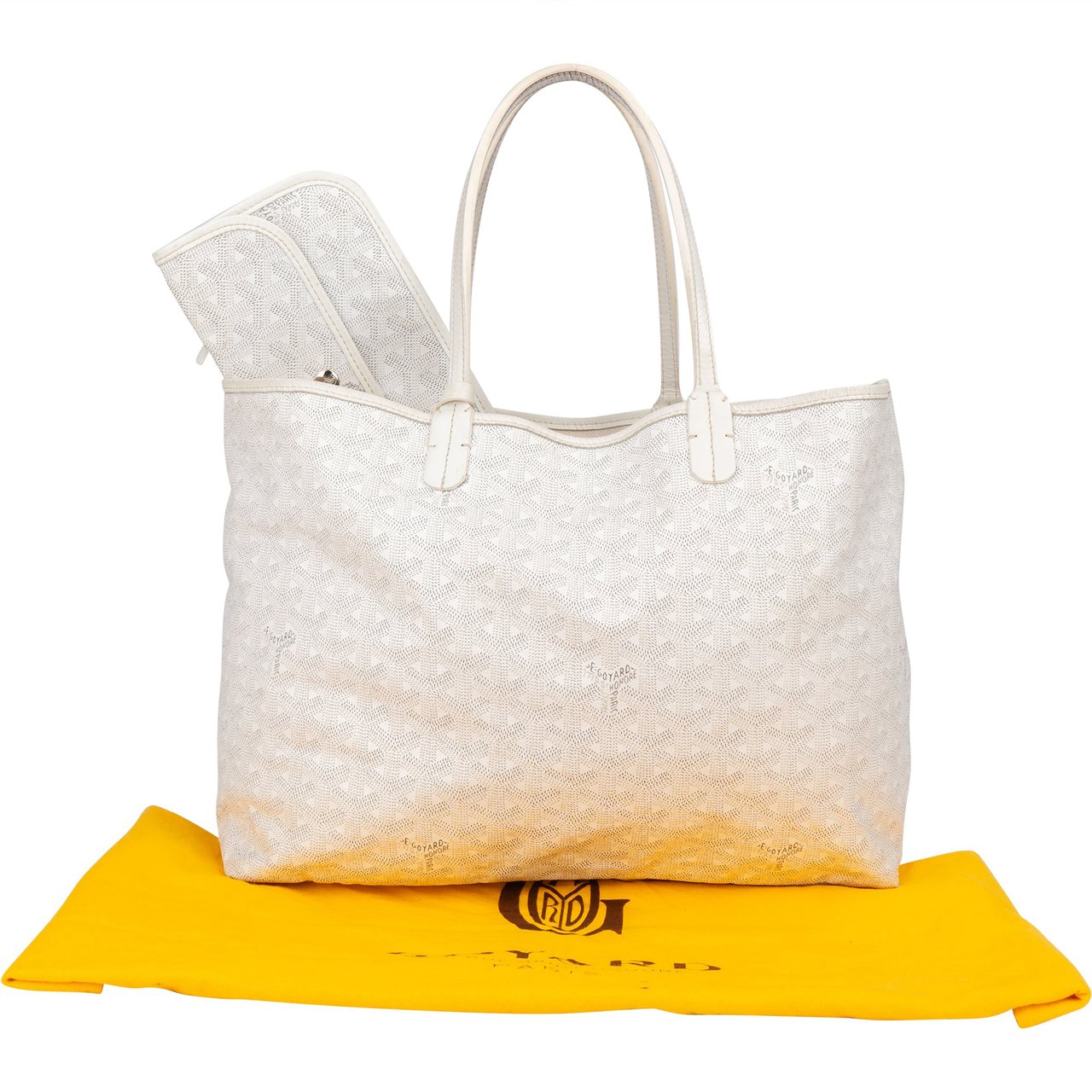 Goyard Goyard White Goyardine Monogram Saint Louis PM Handbag Divers
